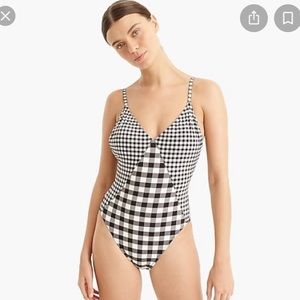 J Crew Black and White Gingham One Piece
